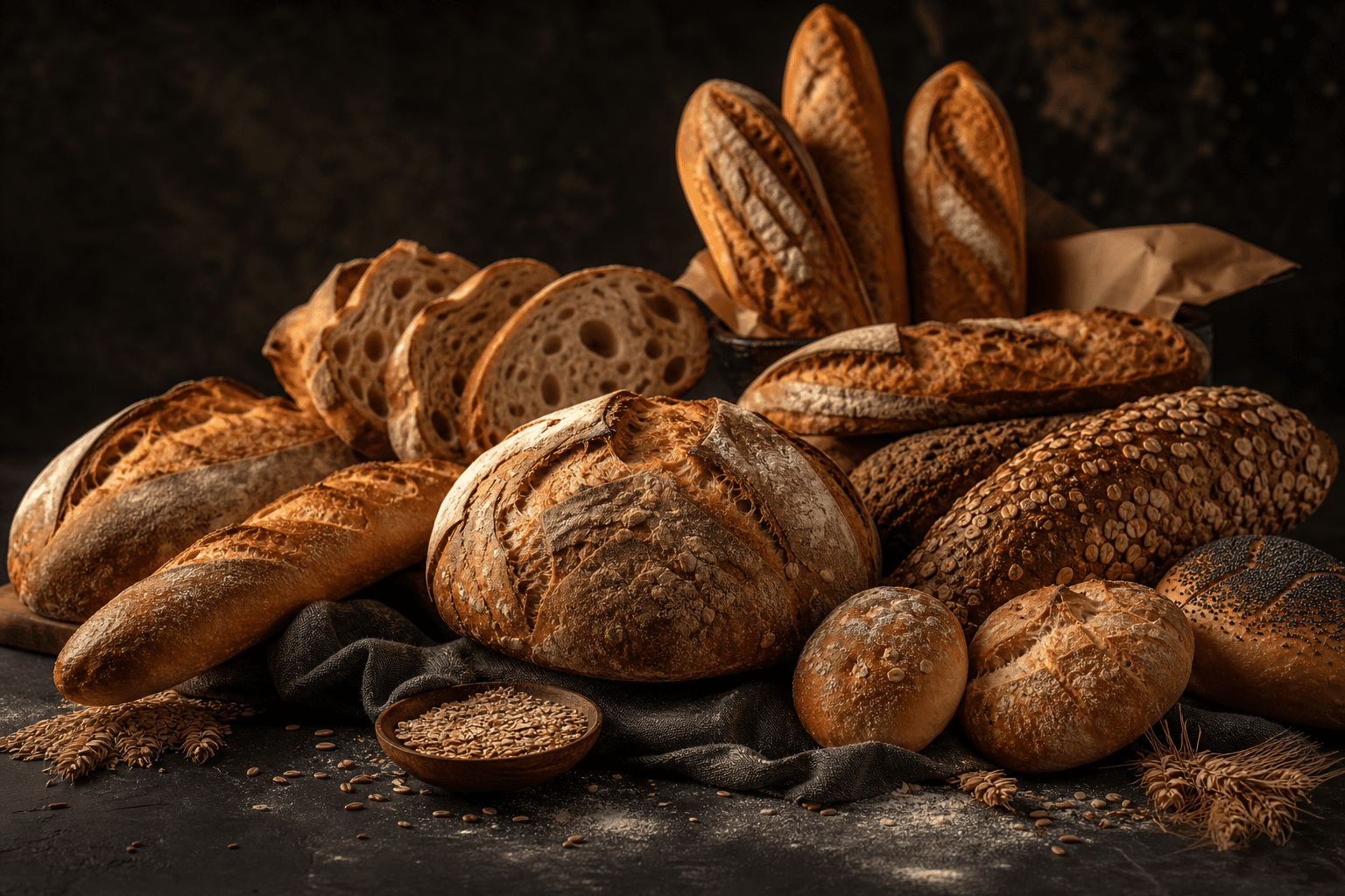 Fresh bakery bread assortment
